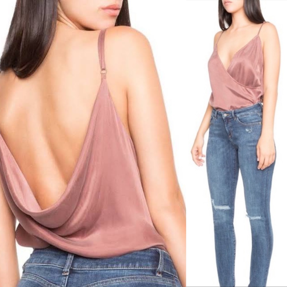 NBD Monica Cowl Back Cami Tank Top Brown